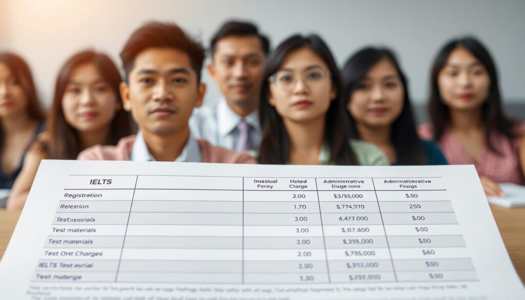 IELTS test fee breakdown
